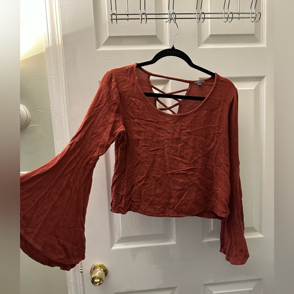Cute bell sleeve boho top